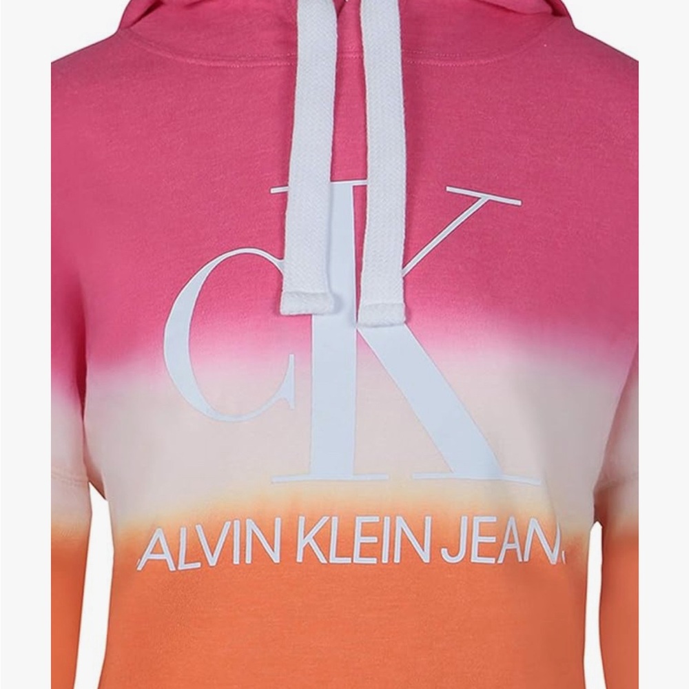 Calvin Klein Gradient Hoodie in Pink and Orange